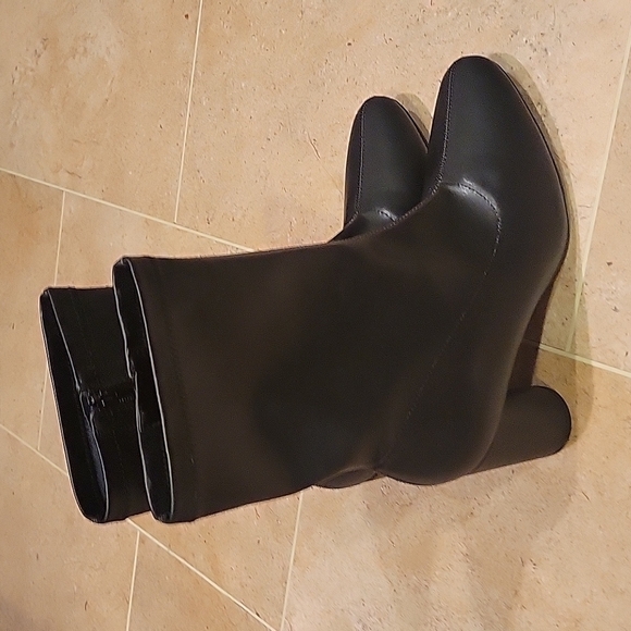 NEW! FRENCH CONNECTION Black Joselyn Ankle Boots Booties 11. - Picture 2 of 9